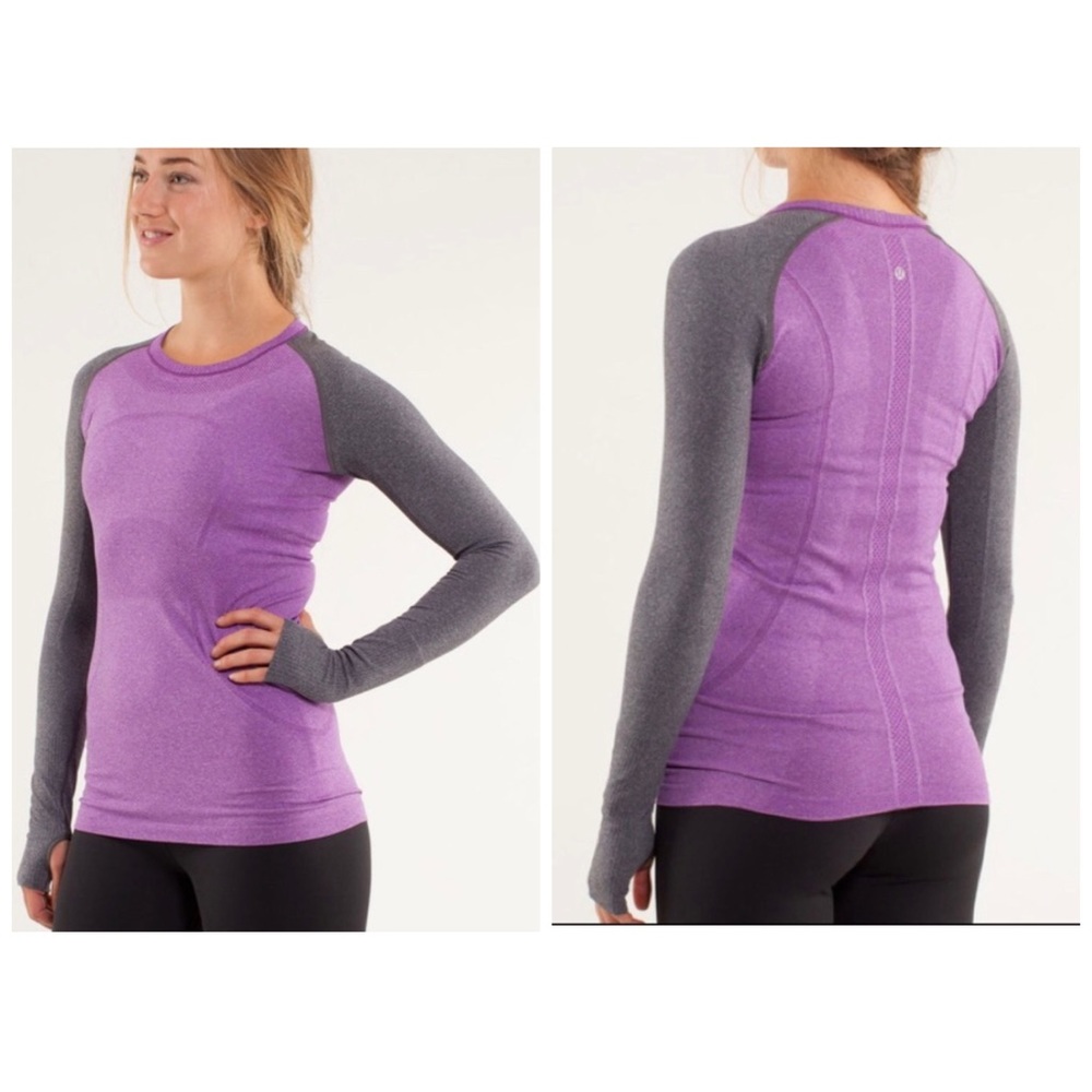 Lululemon Swiftly Long Sleeve Purple & Gray
